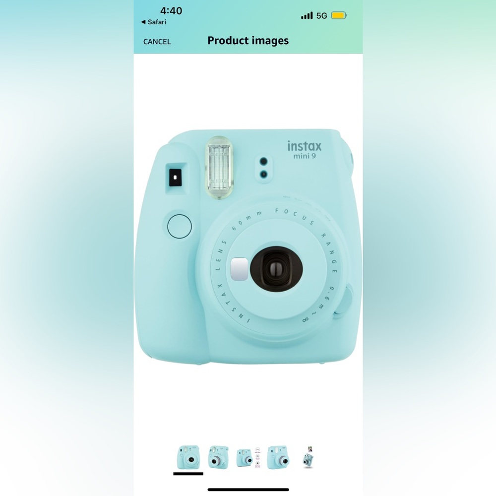 Instax Mini 9 instant camera with 4 film refills